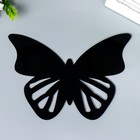 Наклейка интерьерная зеркальная "Бабочка ажурная" чёрная 21х15 см - фото 318742336