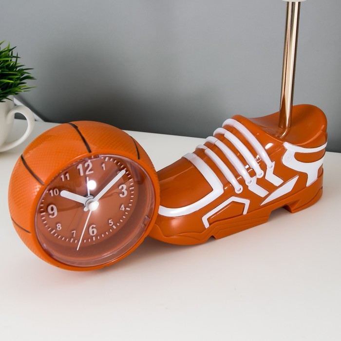 Настольная лампа "Баскетбол" E14 15Вт оранжево-белый 6х30х32,5 см RISALUX - фото 1886749865