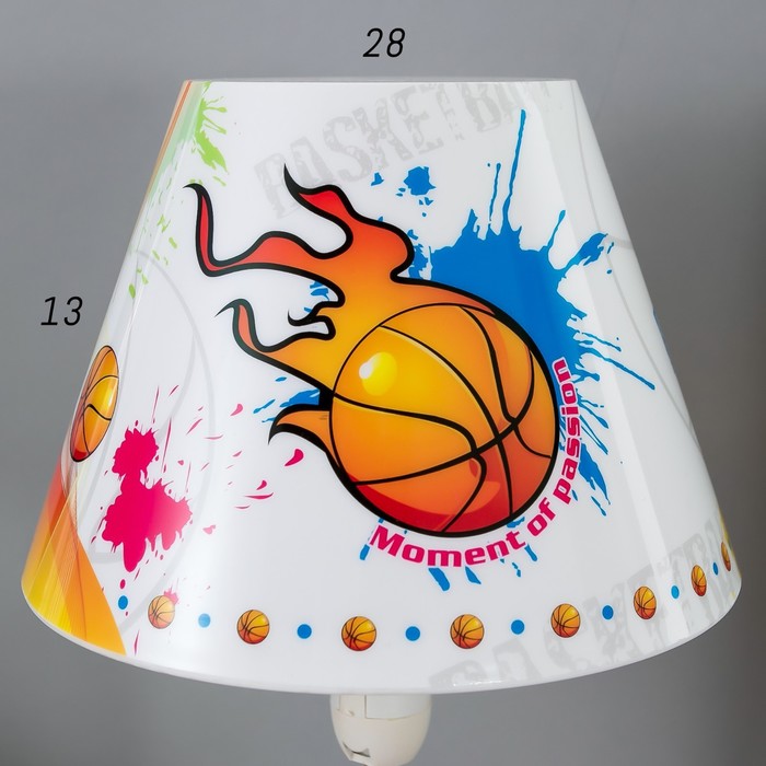 Настольная лампа "Баскетбол" E14 15Вт оранжево-белый 6х30х32,5 см RISALUX - фото 1886749866