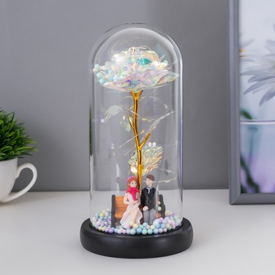 Фигурка светящаяся колба RISALUX «Счастливый день», LED-ночник, от батареек 3×ААА, 11×11×21.5 см