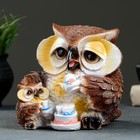 Садовая фигура "Сова с чаем" 19х16см - фото 21450965
