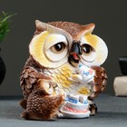 Садовая фигура "Сова с чаем" 19х16см - фото 21450966
