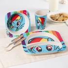 Набор детской бамбуковой посуды, 5 предметов "Радуга Деш", My Little Pony в пакете - фото 4648525