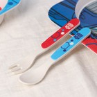 Набор детской бамбуковой посуды, 5 предметов: тарелка, вилка, ложка,стакан,миска , Трансформеры - фото 25379382