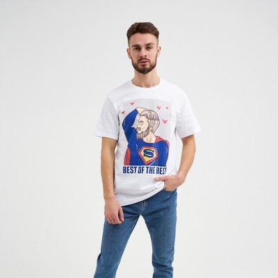 Футболка мужская KAFTAN Best, размер 56, хлопок 100%, белая