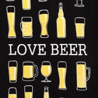 Футболка мужская KAFTAN Love beer, размер 48, хлопок 100%, чёрная - фото 49177504