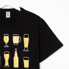 Футболка мужская KAFTAN Love beer, размер 48, хлопок 100%, чёрная - фото 49177505