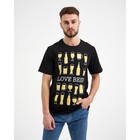 Футболка мужская KAFTAN Love beer, размер 48, хлопок 100%, чёрная - фото 49177498