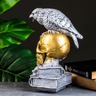 Фигура "Череп с вороном" бронза с серебром, 28см - фото 9264309