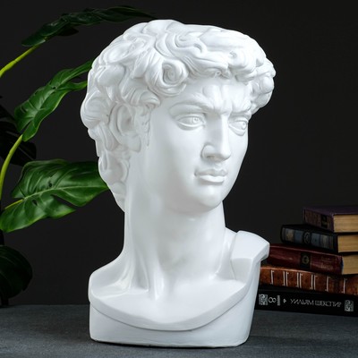 Бюст «Давид», фигурка гипс, белый, 24×45 см