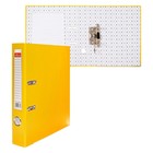 Папка-регистратор А4, 50 мм, Calligrata, полипропилен, металлическая окантовка, карман на корешок, собранная, жёлтая - фото 321141150
