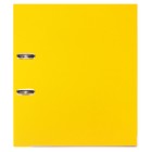 Папка-регистратор А4, 50 мм, Calligrata, полипропилен, металлическая окантовка, карман на корешок, собранная, жёлтая - Фото 3