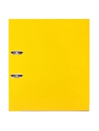 Папка-регистратор А4, 50 мм, ПВХ, тиснение «лен», металлическая окантовка, карман на корешок, собранная, желтая - Фото 3