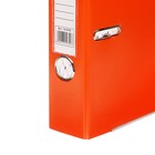Папка-регистратор А4, 50 мм, Calligrata, полипропилен, металлическая окантовка, карман на корешок, собранная, оранжевая - Фото 2