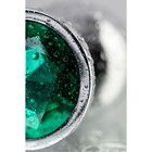 Анальная пробка Metal by Toyfa, металл, серебристая, с кристаллом цвета изумруд, 9,5 см, d 4 см - Фото 3