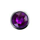 Анальная пробка, металл, серебристая, с кристаллом, цвет фиолетовый, 9,5 см, d 3,5 см, 130 г - Фото 4