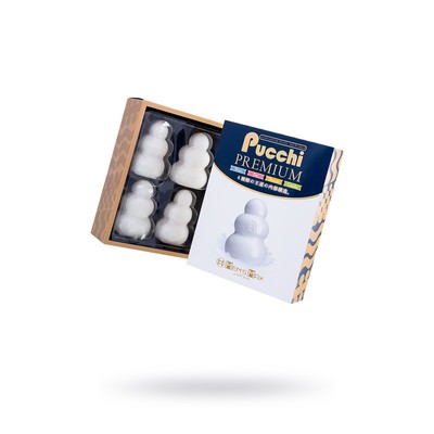 Набор нереалистичных мастурбаторов MensMax Pucchi Premium, TPE, цвет белый, 6,5 см
