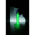 Фаллоимитатор, светящийся в темноте, силикон, прозрачно-зеленый, 18 см - Фото 6