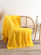 Плед флисовый «Экономь и Я», 150×180 см, 160 г/м², жёлтый - Фото 3