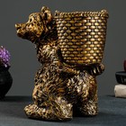 Подставка для зонтов "Медведь с корзиной" 30х23х30см, бронза - Фото 4