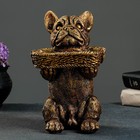 Подставка конфетница "Собака с корзинкой" бронза, 24х15х17см - Фото 4