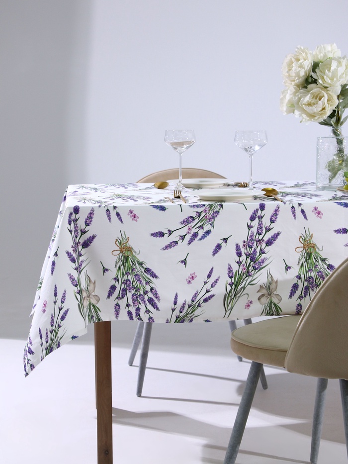 Скатерть «Этель» Lavender, 149×250 см, 100% хлопок, саржа 190 г/м²