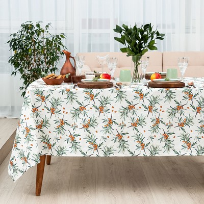 Скатерть «Этель» Berry garden 149×250 см, 100% хлопок, репс 210 г/м²