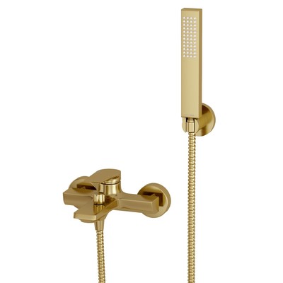 Смеситель для ванны WasserKraft Abens 5501, однорычажный, лейка, излив 170мм, матовое золото   75777