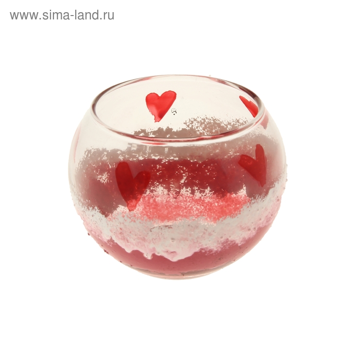 Подсвечник стекло 6 x 5,5 x 5,5 см "Сердце" - Фото 1