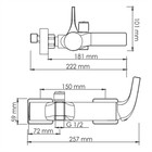 Смеситель для ванны WasserKraft Sauer 7101, однорычажный, лейка, излив 181 мм, золото - Фото 7