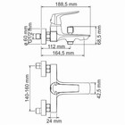 Смеситель для ванны WasserKraft Neime 1901, однорычажный, длина излива 165 мм, хром - Фото 4