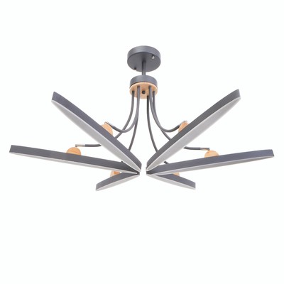 Люстра с ПДУ 1692/6 LED 168 Вт 3000-6000К диммер серый 118×118×45 см BayerLux
