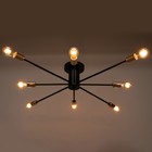 Люстра 2233/8BK E27 40 Вт черно-золотой 108×108×20 см BayerLux - фото 36646731