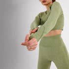Рашгард женский спортивный со сборкой, цвет олива, SL Russian Brand, р-р M - Фото 2