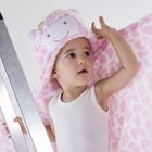 Детский плед с капюшоном "Этелька" Жираф розовый, размер 76х102 см - Фото 2