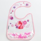 Нагрудник детский непромокаемый "Фламинго" (с помпошками) - фото 42867265