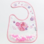 Нагрудник детский непромокаемый "Фламинго" (с помпошками) - фото 42867269