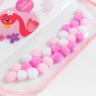 Нагрудник детский непромокаемый "Фламинго" (с помпошками) - фото 42867270