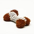 Игрушка мягкая для собак "Особая кость", двутканевая, с пищалкой, 20х12 см, бело-коричневая   708725 - Фото 2