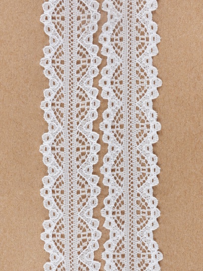 Кружево капроновое, 25 мм, 10±1 м, белое