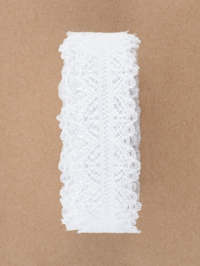 Кружево капроновое, 25 мм, 10±1 м, белое