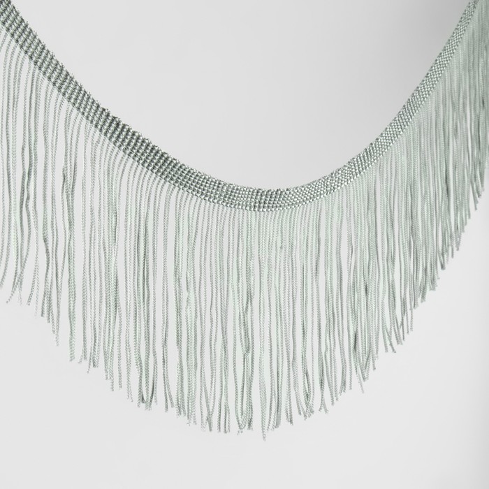 Тесьма декоративная «Бахрома», 10 см, 5 ± 0,5 м, цвет серый - Фото 1