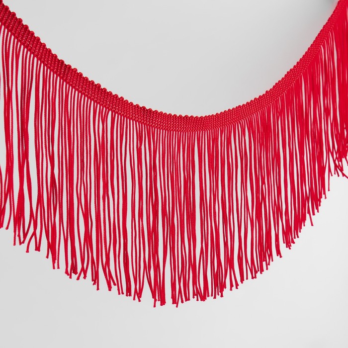 Тесьма декоративная «Бахрома», 10 см, 5 ± 0,5 м, цвет красный - Фото 1