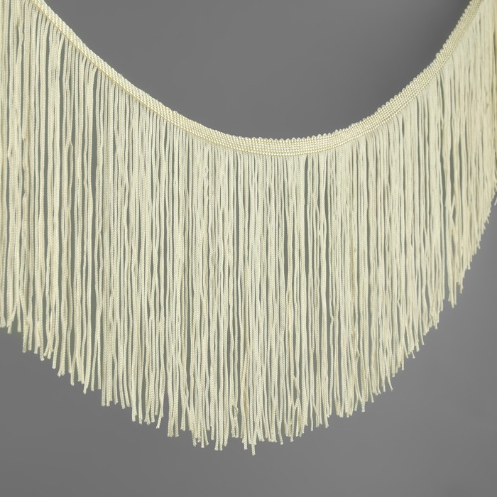 Тесьма декоративная «Бахрома», 15 см, 5 ± 0,5 м, цвет бежевый - Фото 1