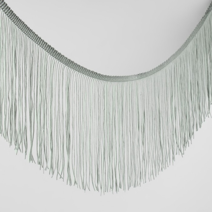 Тесьма декоративная «Бахрома», 15 см, 5±0.5 м, серая - Фото 1