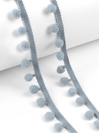 Тесьма декоративная с помпонами, 25±5 мм, 8±0.5 м, серая