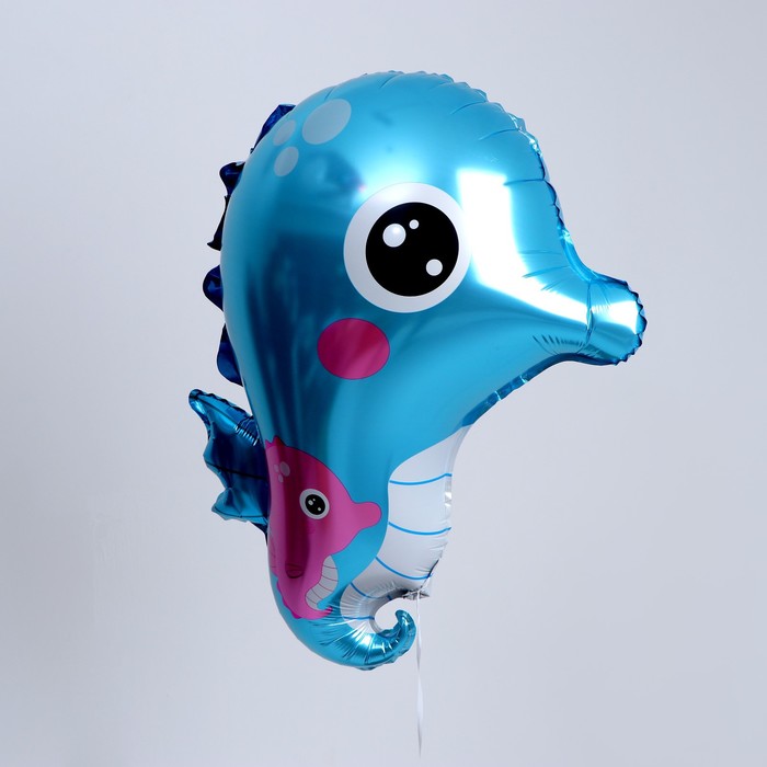 Шар фольгированный 18" «Морской конёк», цвет синий - Фото 1