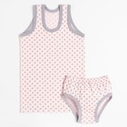 Комплект для девочки (майка, трусы), цвет розовый/горох, рост 104-110 см - фото 9523689