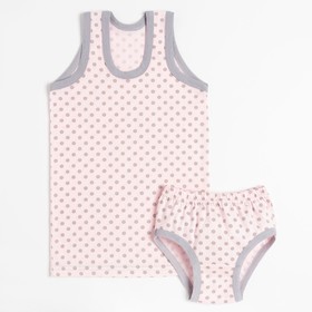 Комплект для девочки (майка, трусы), цвет розовый/горох, рост 104-110 см