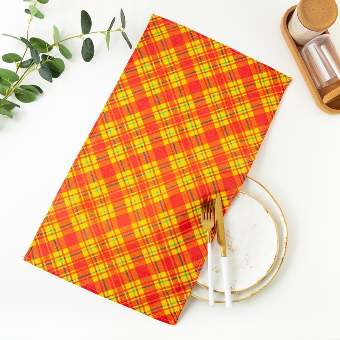 Полотенце Клетка, цвет МИКС, 35×60 см - Фото 1